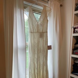 Lulus Cap Sleeve Mermaid Wedding Dress